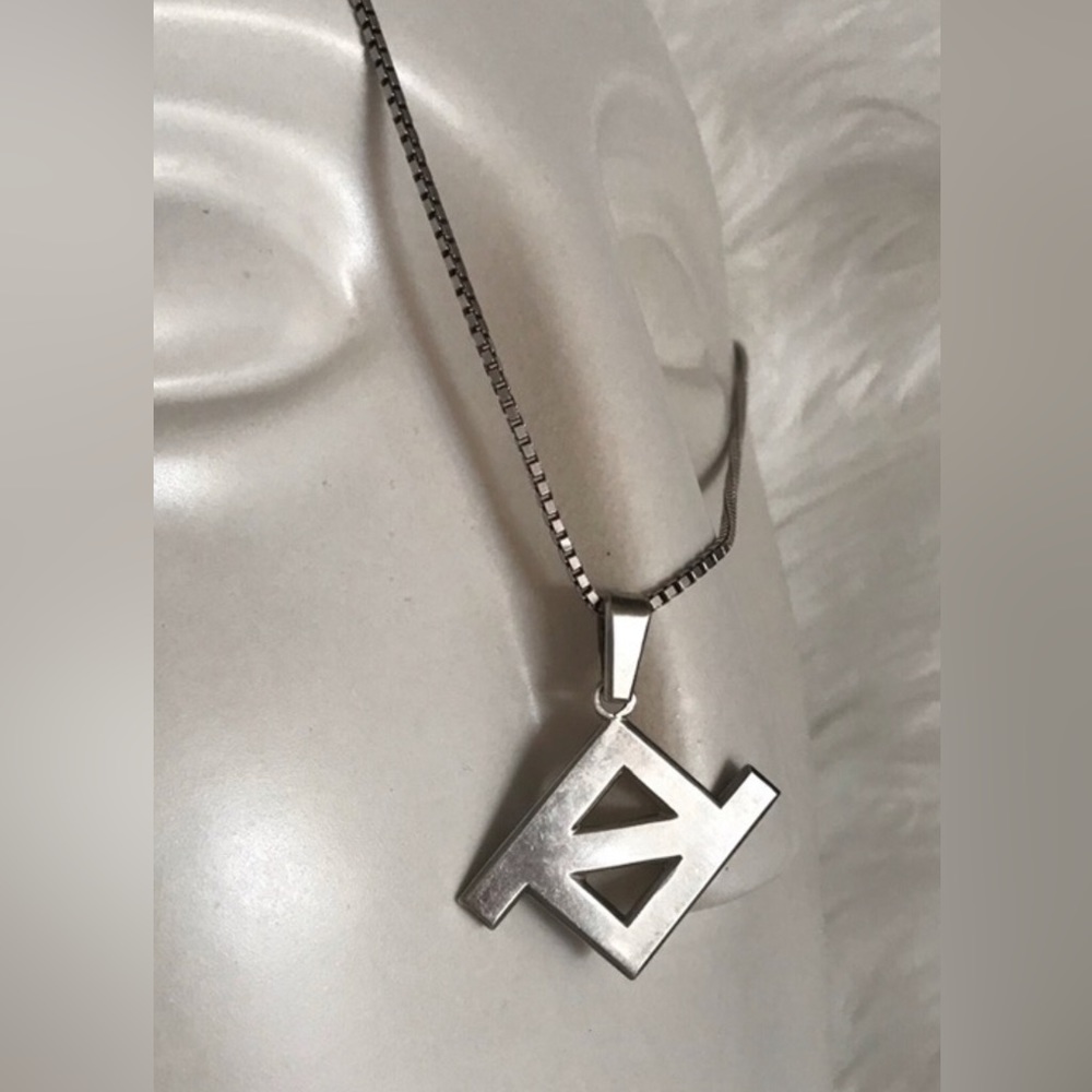 Custom made •Solid Silver 925 stamped •Vintage •Pendant/Necklace + Chain